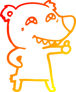 Bir kutup ayısının insan tarafından çizilmiş sıcak çizgi çizimi.