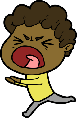 Bir insan tarafından çizilmiş öfkeli bir adam.