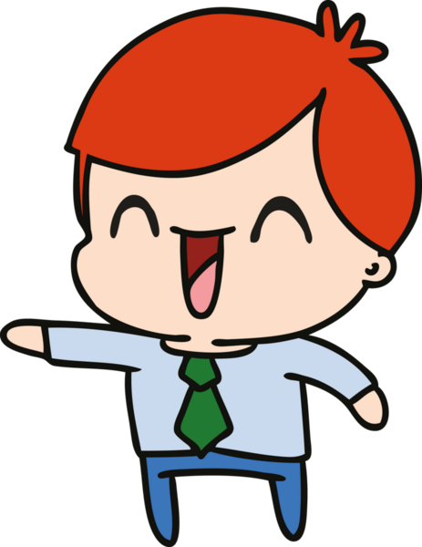 Bir insan tarafından çizilmiş kawaii adam serbest çizim