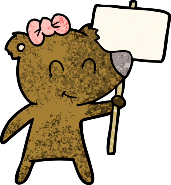 Bir insan tarafından çizilmiş dişi ayı çizgi filmi.