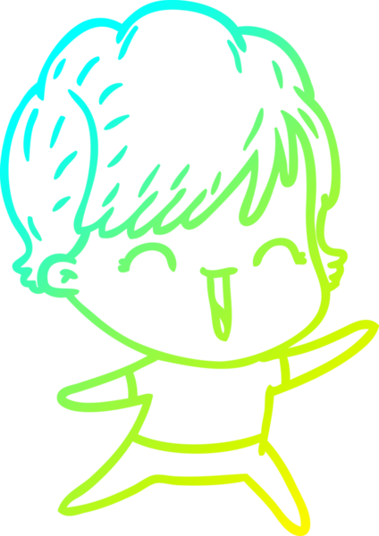 Bir insan tarafından çizilmiş gülen bir karikatür çizimi.