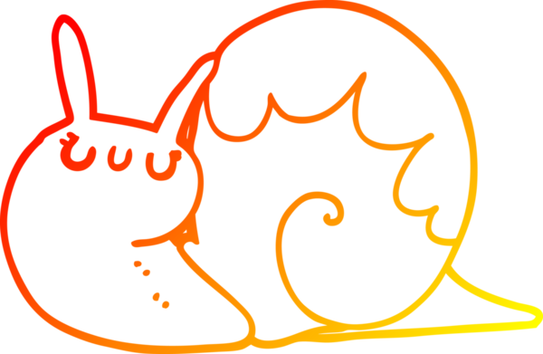 Bir insan tarafından çizilmiş sevimli bir salyangoz çizimi.