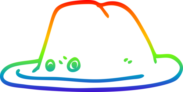 bir insan tarafından çizilmiş bir çizgi film şapkasının gradyan çizimi