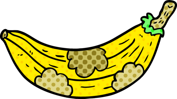 Bir insan tarafından çizilmiş eski bir muz.