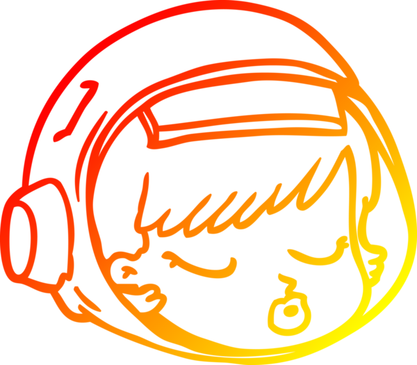 Bir insan tarafından çizilmiş bir astronot suratının sıcak çizgi çizimi