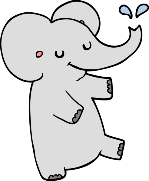 Bir insan tarafından çizilmiş dans eden fil.