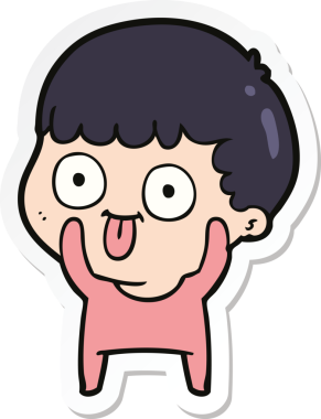 Bir insan tarafından çizilmiş karikatür adamın çıkartması.