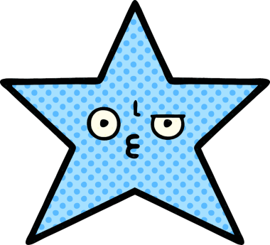 Bir insan tarafından çizilmiş yıldız balığı çizgi filmi.