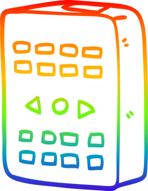 gökkuşağı gradyan çizgi çizimi bir insan tarafından çizilmiş uzaktan kumanda