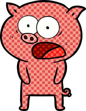 Bir insan tarafından çizilmiş domuz bağırması.