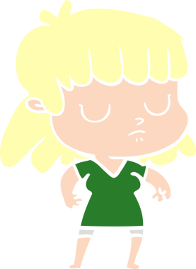 Bir insan tarafından çizilmiş düz renk çizgi film.