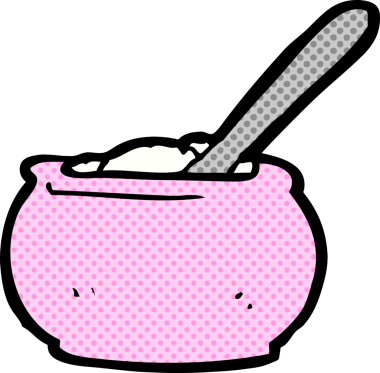 bir insan tarafından çizilmiş şeker kasesi.