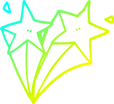 Bir insan tarafından çizilen çizgi film yıldızlarının soğuk gradyan çizgileri.