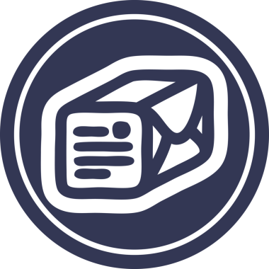 bir insan tarafından çizilmiş paket dairesel simgesi