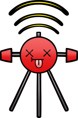 Bir insan tarafından çizilmiş bir uydunun eğimli gölgeli karikatürü