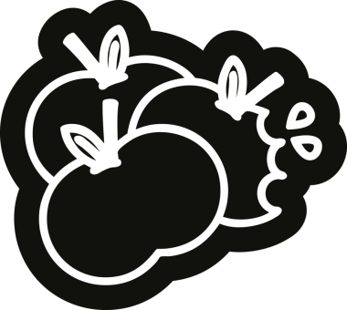 bir insan tarafından çizilmiş sulu elma simgesi