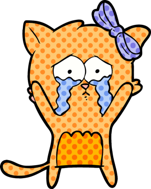 Bir insan tarafından çizilmiş çizgi film kedisi.