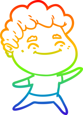 Bir insan tarafından çizilmiş gökkuşağı gradyan çizgi çizimi.