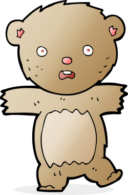 Karikatür bir insan tarafından çizilmiş oyuncak ayıyı şok etti