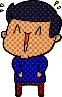 Bir insan tarafından çizilmiş heyecanlı bir çizgi film.