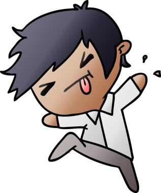 Bir insan tarafından çizilmiş bir kawaii 'nin gradyan çizimi.