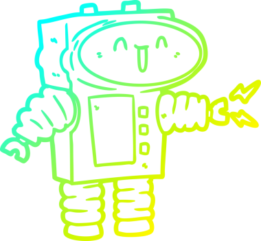 Bir insan tarafından çizilmiş soğuk gradyan robot çizimi