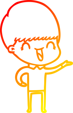 Bir insan tarafından çizilmiş mutlu çizgi film çocuğu çizimi.