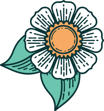 Bir insan tarafından çizilmiş bir çiçeğin ikonik dövme şekli