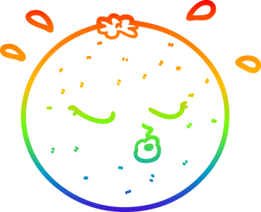 Gökkuşağı gradyan çizgi çizimi bir insan tarafından çizilmiş turuncu çizgi