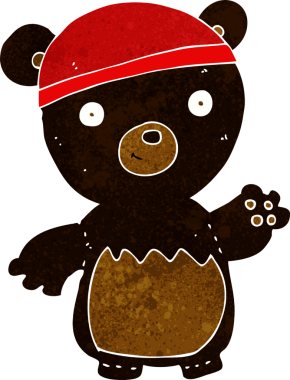 Bir insan tarafından çizilmiş siyah ayı şapkası.