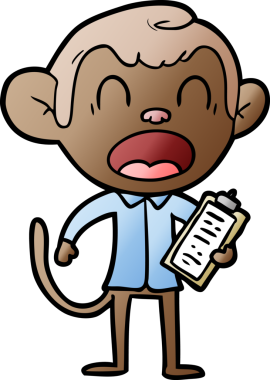 Bir insan tarafından çizilmiş bağıran çizgi maymun.