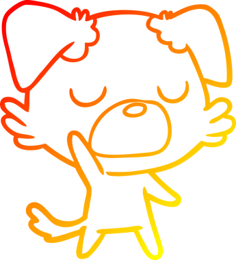 Bir insan tarafından çizilmiş çizgi film köpeğinin sıcak çizgi çizimi