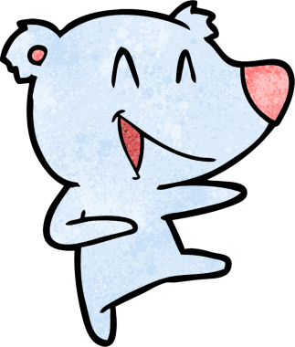 Bir insan tarafından çizilmiş gülen ayı çizgi filmi.