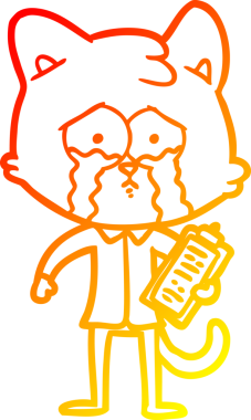 Bir insan tarafından çizilmiş çizgi film kedisinin sıcak çizgi çizimi