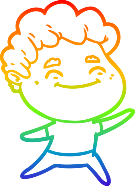 Bir insan tarafından çizilmiş gökkuşağı gradyan çizgi çizimi.