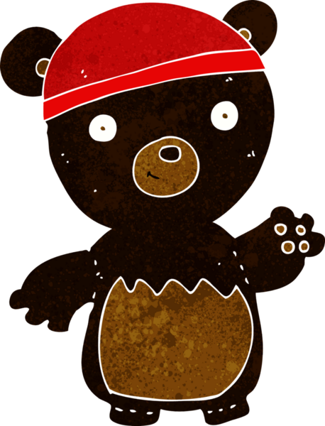 Bir insan tarafından çizilmiş siyah ayı şapkası.