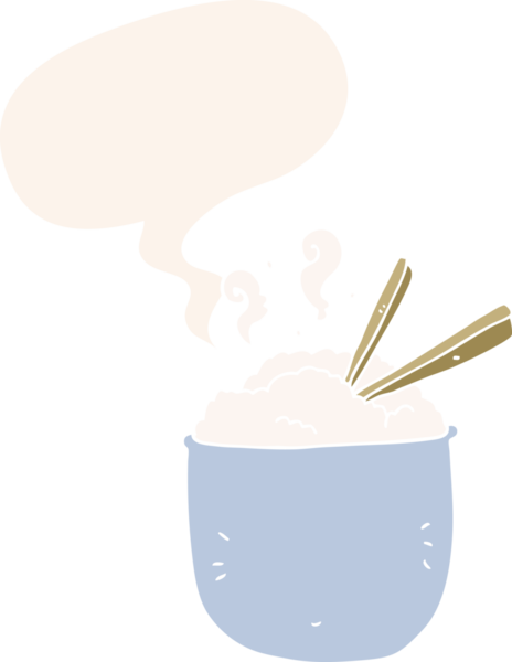 Bir insan tarafından çizilmiş eski moda konuşma baloncuklu pirinç kasesi.