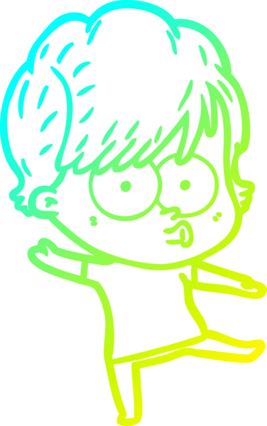 Bir insan tarafından çizilmiş bir karikatür kadın çizimi.