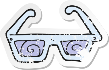 Bir insan tarafından çizilmiş 3D gözlüğün gerilimli yapıştırması.