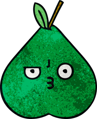 Bir insan tarafından çizilmiş armut retro grunge desen karikatürü