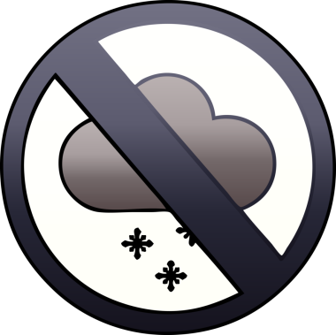 Bir insan tarafından çizilmiş kar bulutu uyarı işaretinin gölgelenmiş karikatürü