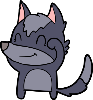 Bir insan tarafından çizilmiş dost canlısı bir kurt.