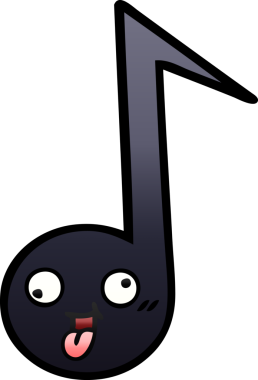 Bir insan tarafından çizilmiş bir notanın gölgelenmiş karikatürü