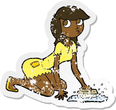 Bir insan tarafından çizilmiş Sindirella çizgi filminin gerilimli yapıştırması.