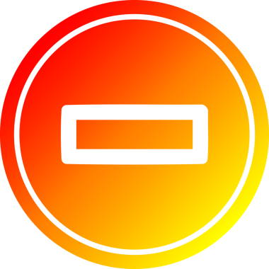 Bir insan tarafından çizilen sıcak gradyan bitiş dairesel simgesi ile çıkarma