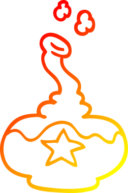 Bir insan tarafından çizilen çizgi film iksirinin sıcak çizgi çizimi