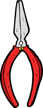 Bir insan tarafından çizilmiş karton pense.