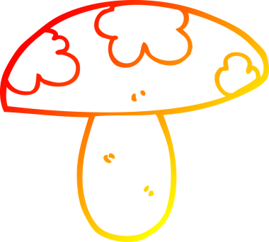 Bir insan tarafından çizilmiş bir mantarın sıcak gradyan çizimi