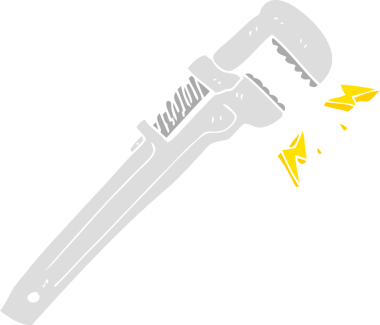 Bir insan tarafından çizilen ayarlanabilir ingiliz anahtarının düz renk çizimi