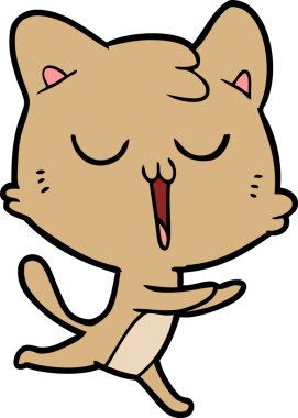 Bir insan tarafından çizilmiş çizgi film kedisi.